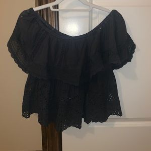 Off the shoulder cropped shirt